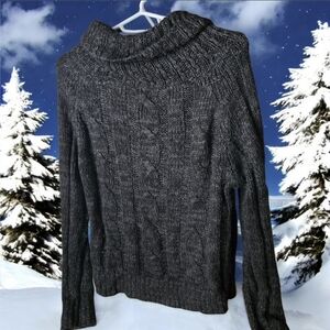 Carol Rose MED Women's Teens Juniors Sweater Snow Winter Outfit Cable Knit Soft